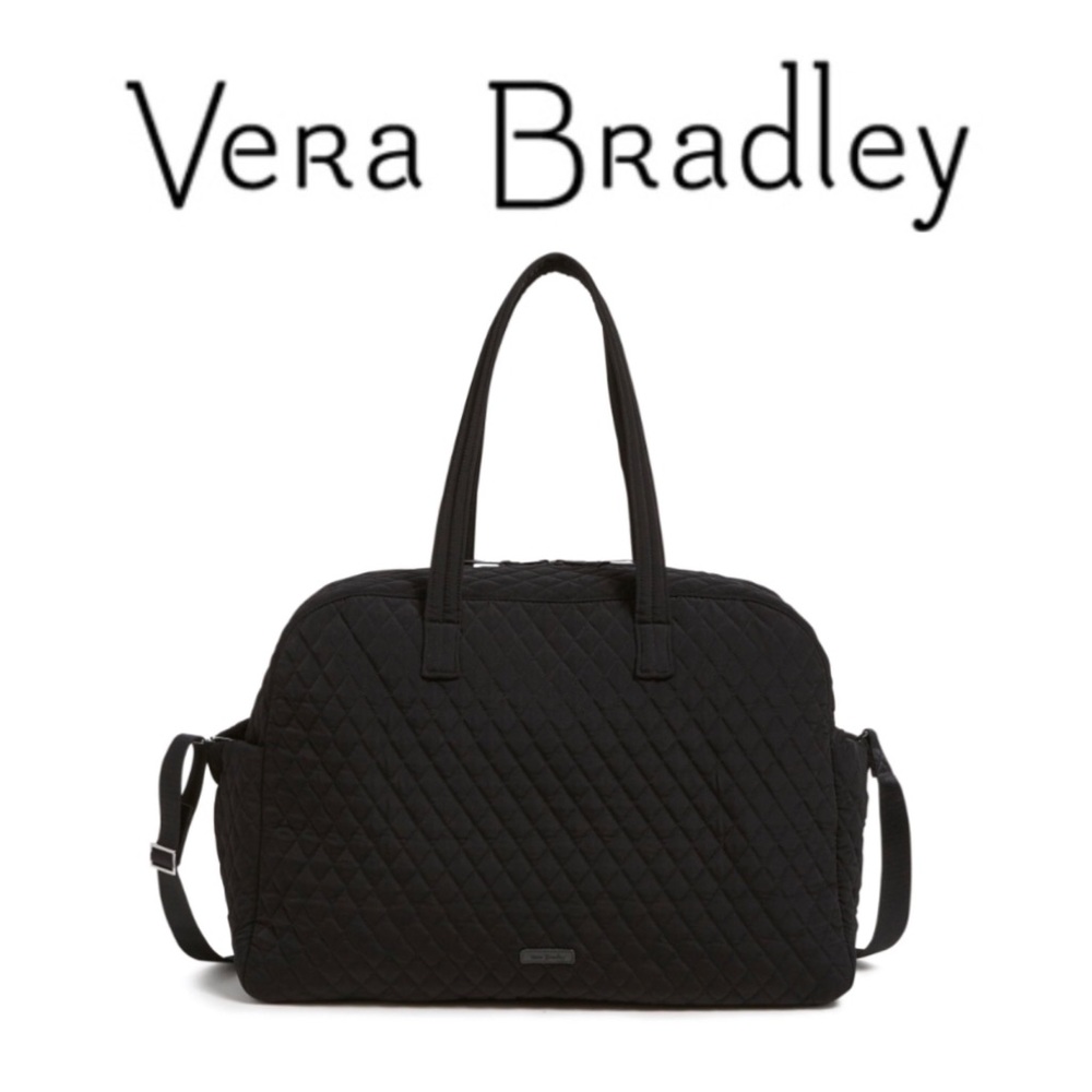 🖤 New Vera Bradley Grand Traveler Bag in Black Microfiber ($195 Retail)